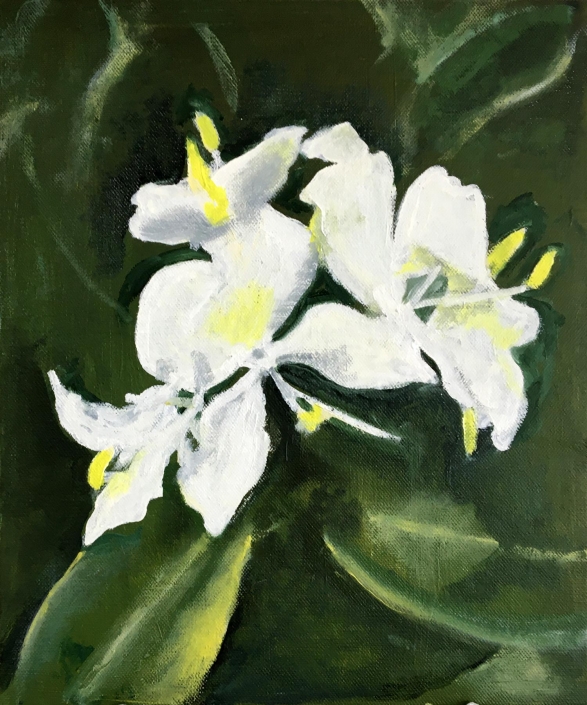 Cuban Lilies 2 12"x10” (31x25cm) Oil/board - £200