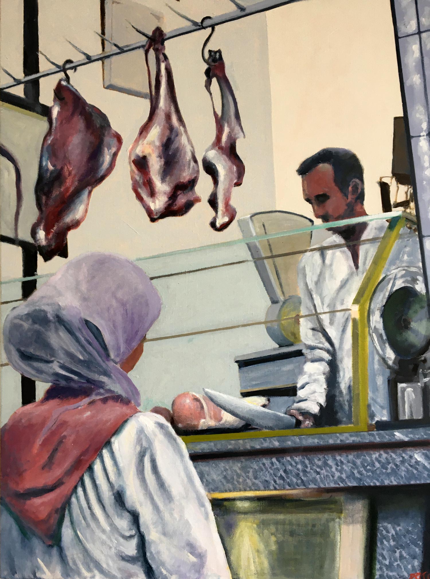 Fez, Butcher. 36"×24” (90x60cm) Oil/canvas - £600