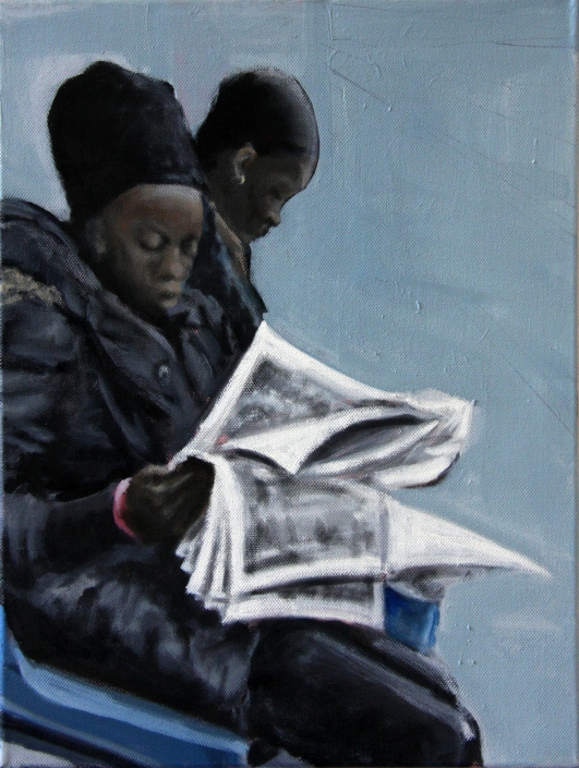 Two girls reading. oil/canvas (Private collection)