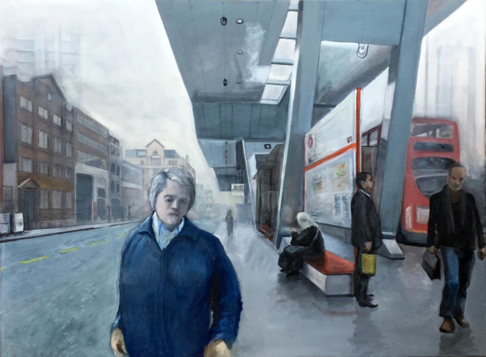Vauxhall Bus Station. Oil/canvas (Private collection)