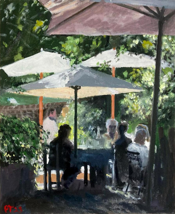 The Gardener's Cottage, (Montebello, Cape Town) Oil on board - (Private collection)
