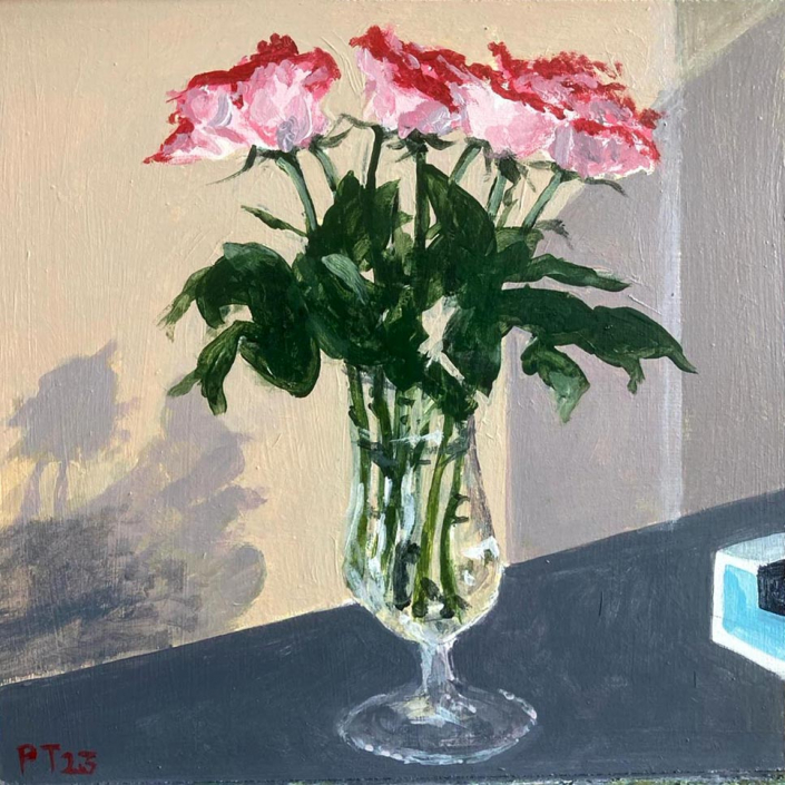 Red Roses. 30x30cm Acrylic on fibreboard - (Private collection)