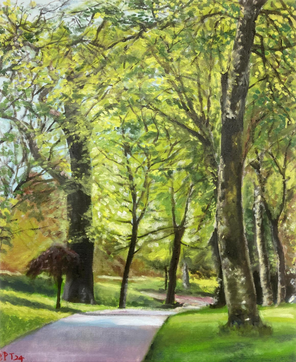 Blarney Castle grounds - Summer Trees. 50x40cm Oil on canvas - £600